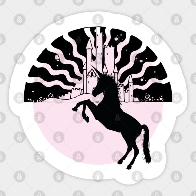 Unicorn Castle Sticker by boobear_studio